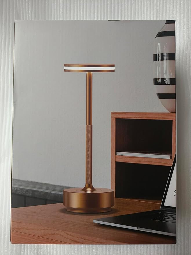 Hapfish 2 Pack Cordless Table Lamps Rechargeable, 5000mAh Battery Powered Lamp, 3 Color Modes, Dimmable, LED Table Lamps for Living Room,Outdoor, Dinner,Patio,Restaurant – Bronze