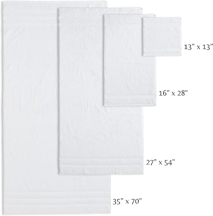 SOFE H&L | Olea Luxury Turkish Cotton Bath Towel Set of 1 : 1 Jumbo Bath Towel White | Premium, Soft, Durable, Absorbent | XL Bath Towels Oversized