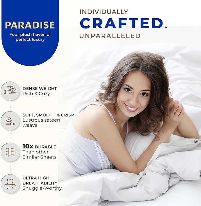 THREAD SPREAD 100% Pure Egyptian Cotton Sheets Queen Size - High Thread Count Sheets Queen Size, 4 PC Luxury Hotel Sheet for Queen Bed, 16" Deep Pocket Sateen Weave Cooling Bedding Sets - Blush