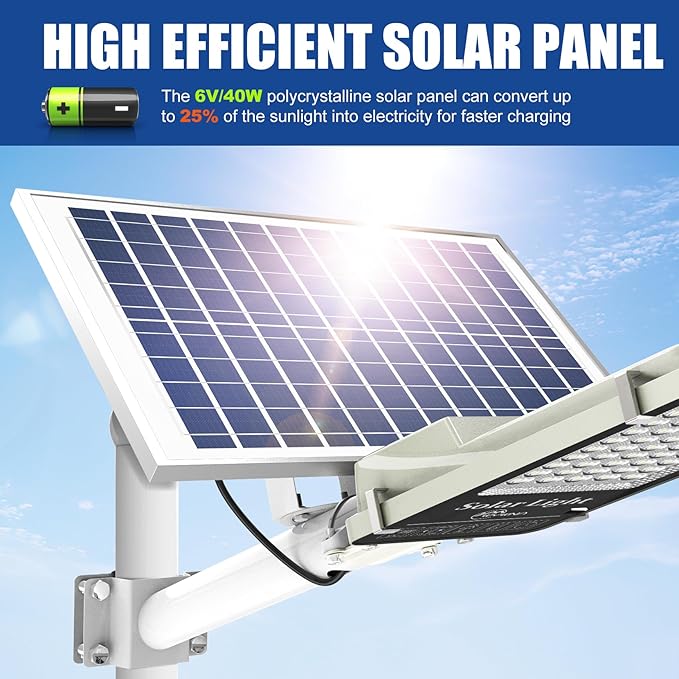 10000W Solar Street Lights Outdoor - 6500K Parking Lot Lights Commercial Dusk to Dawn, Heavy Duty Split Type LED Solar Street Light Remote Control, Street Light for Yard/Driveway