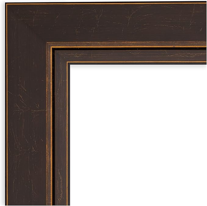 Amanti Art Bronze Full Length Mirror, 64x28 Lara Bronze Tall Free Standing Body Wall Mirror Full Length for Dressing, Traditional Wood Frame, Lean on Floor or Hang, Wall Decor
