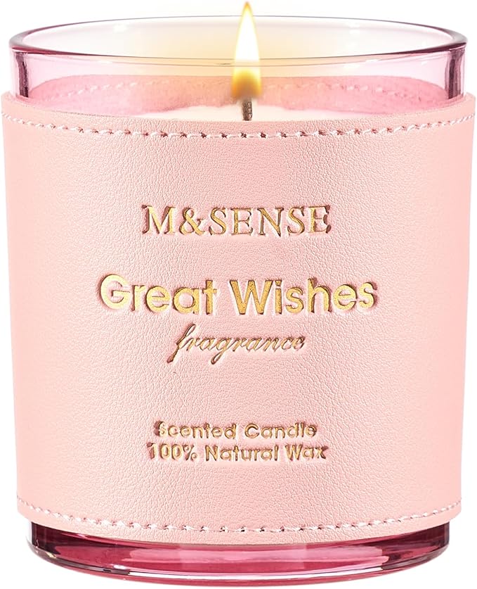 M&SENSE Floral Citrus Scented Candles, Vegan Soy Wax, No Toxin 10oz Long Lasting 42-Hour Burn Time Relaxing, Date Night, Aromatherapy Fall Winter Candles for Home, Thanksgiving Christmas Gifts