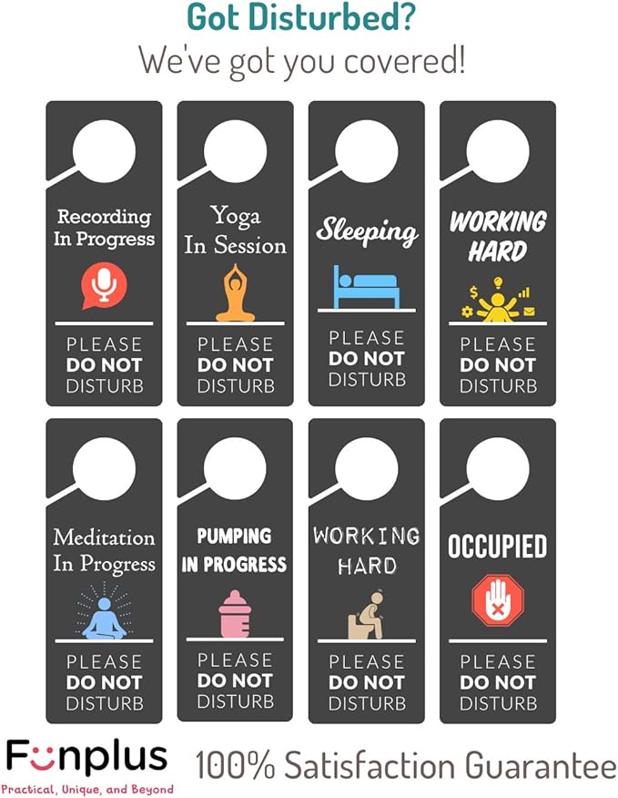 Do Not Disturb Door Hanger Sign, 2 Pack (Printed on Both Sides), 9.3″x3.5″ PVC Plastic, Please Do Not Disturb Sign for Home, Office, Hotel, Bathroom, Bedroom, Counseling, Therapists, Clinic, Botanical