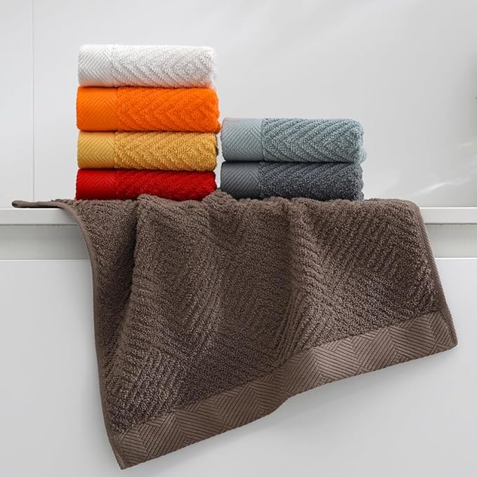 sense gnosis Sage Green Washcloth Set of 6 Striped Weave 100% Cotton Super Soft Highly Absorbent Summer Washcloths Towels for Kitchen Bathroom 13 x 13 Inch