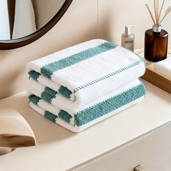 2-Pack Microfiber Bath Towels (27x54 Inches) - Ultra Soft & Quick Dry, 3X Absorbency, Lightweight for Gym, Yoga, Travel & Spa - Perfect for Home, Fitness & Post-Workout