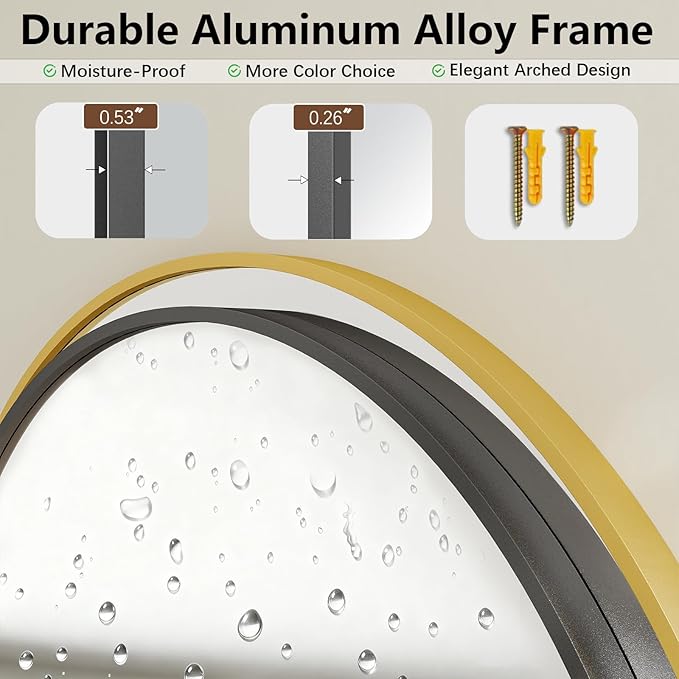 Oversized Full Length Mirror, 40"x80" Large Arched Floor Mirror Full Length with Stand, Room Decor Big Full Body Mirror with HD Tempered Glass Aluminum Frame for Bedroom Living Room, Black