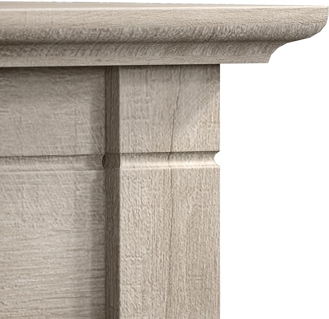 Bush Furniture Key West 60W Modern Farmhouse L Shaped Desk in Washed Gray, 60-Inch Corner Computer Table for Home Office Workspace