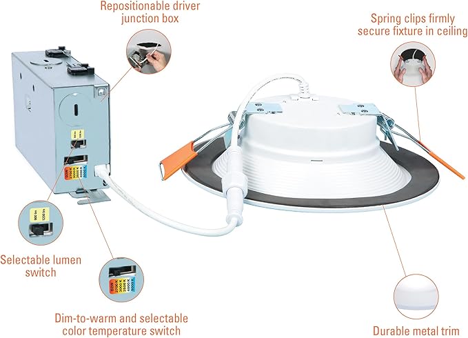 HALO RL 6-Inch Indoor/Outdoor Canless LED Downlight with Selectable Color Temperatures - RL6069FSD2W1EWHDM