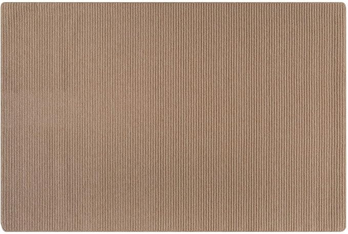 Non Slip Beige Solid Rubber Back Thing Door Mat for Entryway 2x3 for Kitchen, Rug for Bathroom, Stain Resistant Easy Cleaning Non Shedding Carpet Beige 2 x 3