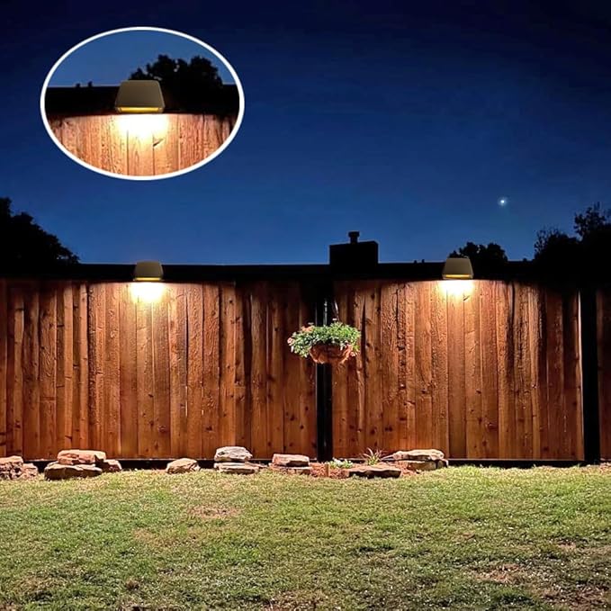 Arrownine Landscape Lighting Low Voltage Deck Lights 5W 12-24V,Outdoor Waterproof Fence Post Lights for Patio Stairs Yard Railing Wall Light Warm White Bronze Color 2 Packs