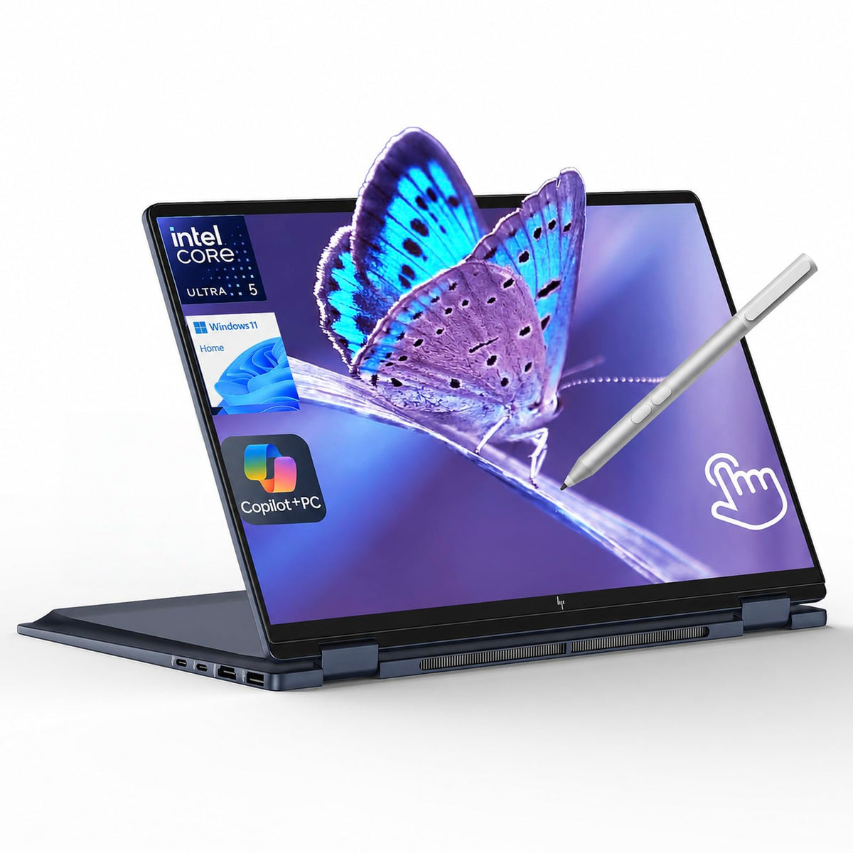 HP OmniBook X Flip 14 2-in-1 Laptop, Laptop Touchscreen 14" WUXGA IPS, Intel 8-core Ultra 5 226V, Intel Arc 130V GPU, 16GB RAM 512GB SSD, Thunderbolt 4, Windows 11 with Stylus Pen