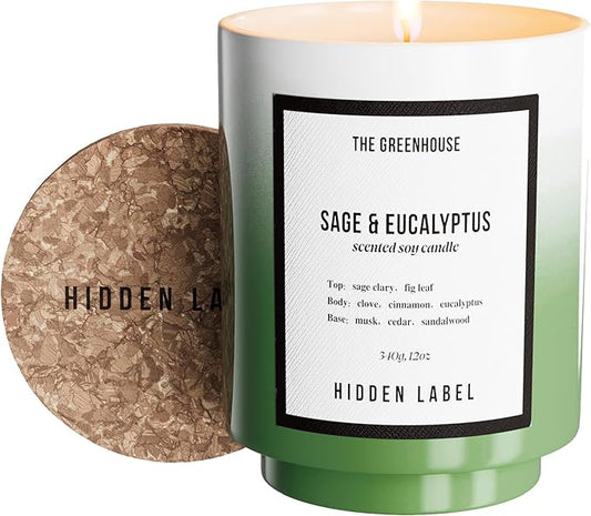Christmas Candle, Eucalyptus Sage Soy Candle, 12oz/75-Hours Burn Time, 100% Natural Candles Non Toxic, Aromatherapy Candle for Home Scented,Women,Stress Relief, Meditation, Yoga & Relaxation