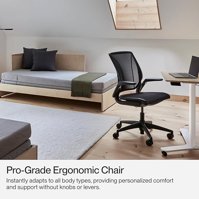 Humanscale World LM Poppy Seed Catena Mesh Ergonomic Office Chair for Desk with Poppy Seed Mesh Seat, Adjustable Simple Desk Chair, Gray Frame