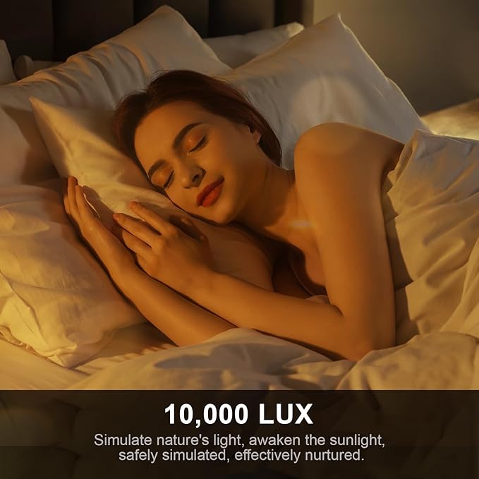 Light Therapy Lamp, LED 10000 Lux Floor Happy Therapy Light, UV-Free Sun Lamp with 5 Brightness & 5 Color Temperatures, 3 Heights for Apartment/Office/Home