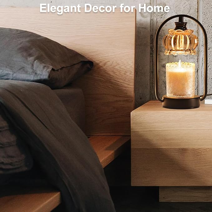 Candle Warmer Lamp, Electric Candle Warmer Light with Timer Dimmer Wax Melt Warmer for Bedroom Living Room Home Decor Birthday Christmas Gifts for Women Mom