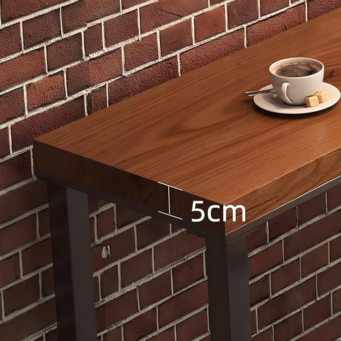 RUNNUP Farmhouse Bar Table Solid Wood Rectangle Bar Height Table for Kitchen Coffee Shop Window Small Space -Table Only(78.7" L x 15.7" W x 41.3" H)