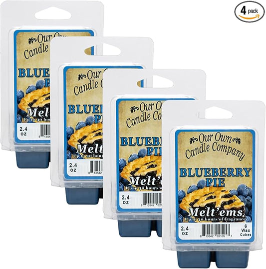 Our Own Candle Company Premium Wax Melt, Blueberry Pie, 6 Cubes, 2.4 oz (4 Pack)