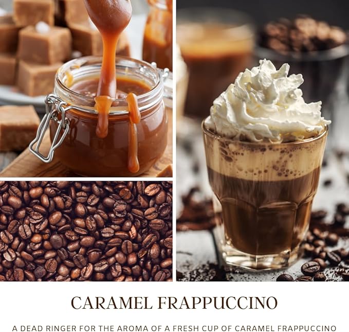 SENSE ISLAND Caramel Frappuccino Coffee Scented Candles for Home Scented | 100% Natural Soy Wax, 50 Hrs Burn Time Highly Scented Soy Candles House Warming Gifts