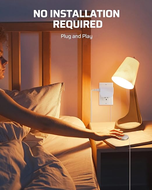 DEWENWILS 2 Pack Touch Dimmer Switch, Touch Pad Control with 3 Levels of Dimming, Dimmable LED/CFL Lights, and Incandescent Bulbs, Extension Cord, ETL Listed, White