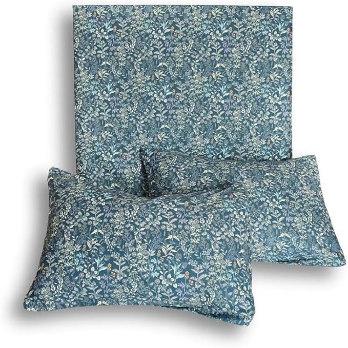 LifeTB Vintage Floral Duvet Cover Small Blue Flower Duvet Cover Twin XL Garden Style Floral Comforter Cover Cotton Floral Botanical Duvet Cover Chic Aesthetic Bedding Duvet Cover with Zipper Closure