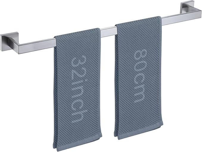 LANC 32-Inche Long Towel Bars for Bathroom Wall Mounted Brushed Nickel Bath Towel Racks Stainless Steel 80CM Towel Rails Square Towel Holder Rods Total-33.5” Towel Hanger, A8804BN-8P1