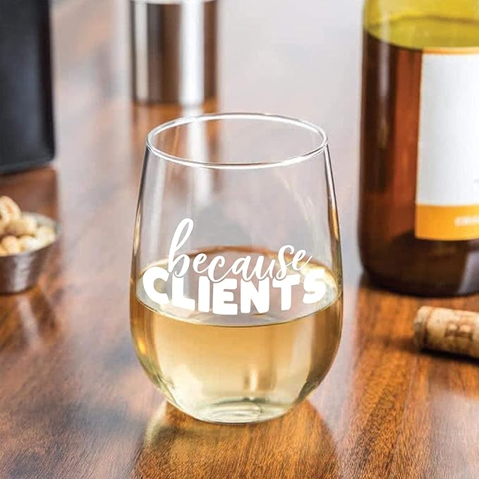 Funny Wine Glass Gift for Hair Stylists, Lawyers, Realtors, Social Workers, Paralegal - Hairdresser Gifts for Women - White Elephant Gift for Adults