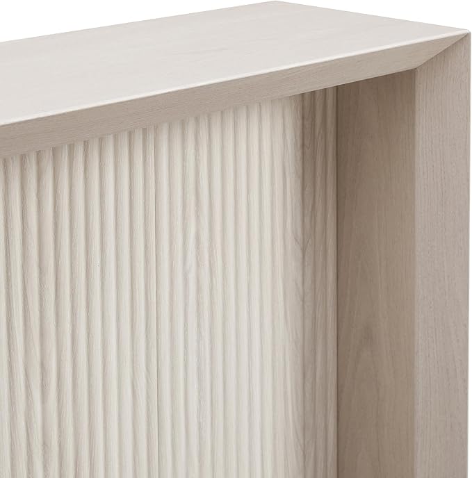 Henn&Hart 56'' Wooden Rectangular Fluted Console Table Entryway Table, Sofa Table for Entryway, Living Room, Couch, Hallway, or Office, Alder White