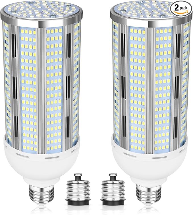 100W LED Corn Bulb 2 Pack, 12000 Lumens Super Bright Light, 5000K Daylight White LED Corn Light Bulb, E26/E39 Mogul Base LED Bulb for Outdoor Indoor Garage Warehouse Factory Workshop