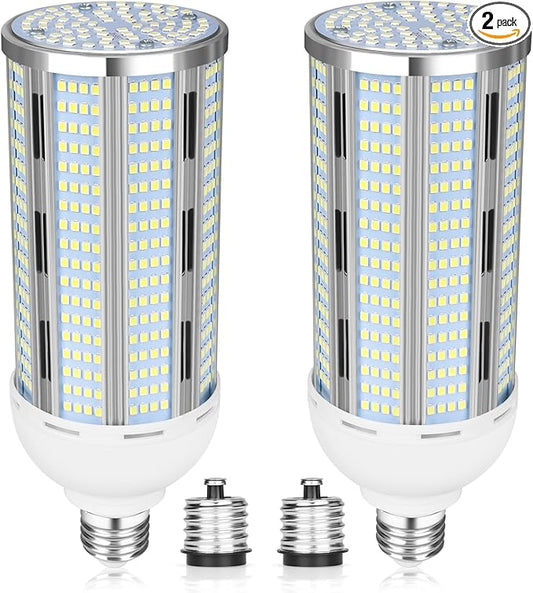 100W LED Corn Bulb 2 Pack, 12000 Lumens Super Bright Light, 5000K Daylight White LED Corn Light Bulb, E26/E39 Mogul Base LED Bulb for Outdoor Indoor Garage Warehouse Factory Workshop