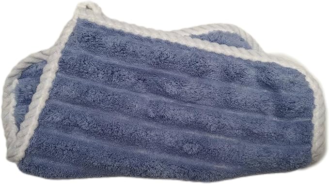 SOFTBATFY Soft Washcloths 12 Pack, High Absorbent Microfiber Ribbed Essential Washcloths for Bathroom, Home, Hotel, Spa, Beach, Pool, Gym (Washcloth - Set of 12, Blue)