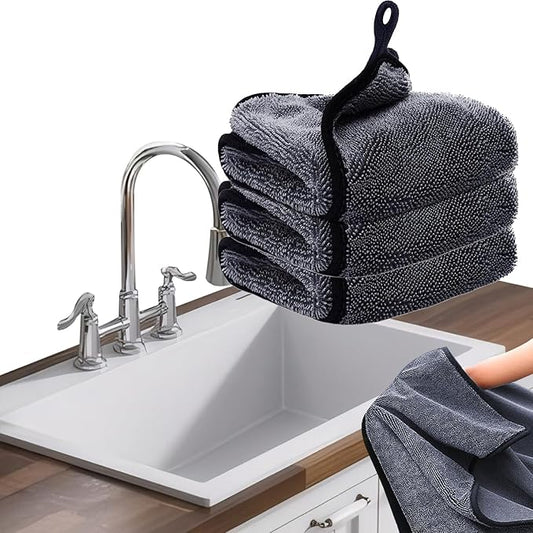 Shiny Bath Wipes Cleaning Cloths,3pcs Shiny Bath Drying Towels,Shower Doors Drying Towels,16*16" Streak Free Glass Window Car Mirror Super Absorben Microfiber Cleaning Cloths (3pcs grey 16*16″)