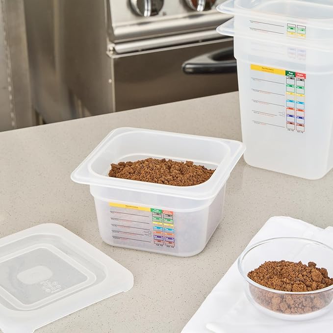 Restaurantware Food Storage Container 1 Pack of 6.8 x 4.2 x 3.9 Inches Plastic Stackable Storage Box White Reusable Label Container Dishwasher Safe For Restaurants And Kitchens