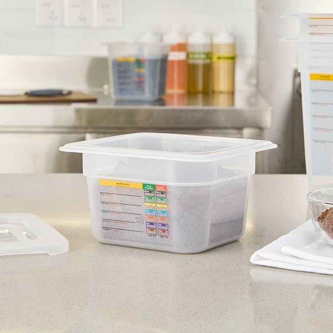 Restaurantware Food Storage Container 1 Pack of 6.8 x 4.2 x 3.9 Inches Plastic Stackable Storage Box White Reusable Label Container Dishwasher Safe For Restaurants And Kitchens