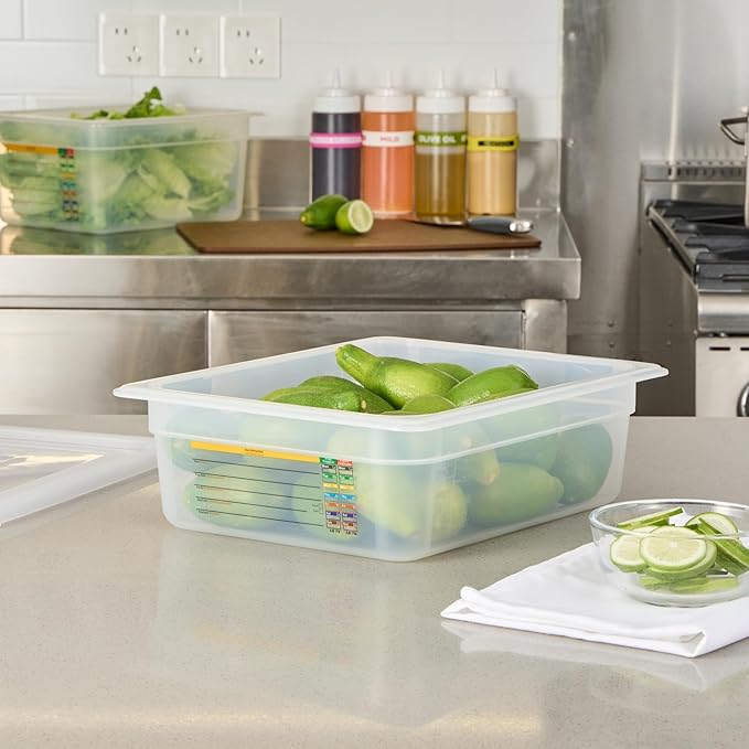 Restaurantware Food Storage Container 1 Pack of 12.7 x 10.3 x 3.9 Inches Plastic Stackable Storage Box White Reusable Label Container Dishwasher Safe For Restaurants And Kitchens