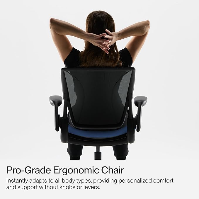 Humanscale World LM Task Chair with Black Frame, Adjustable Arms, Poppy Seed Catena Mesh Backrest and 0771 Autumn Seat