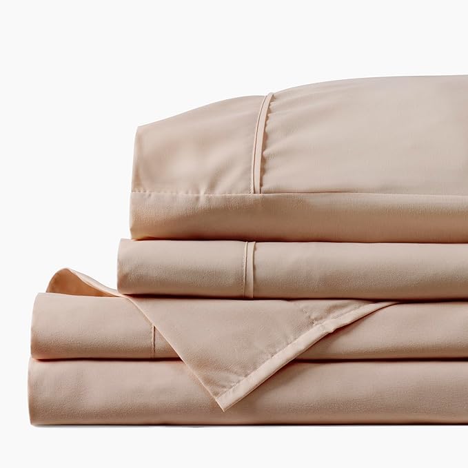 PeachSkinSheets Toasted Marshmallow Sheet Set - 1500tc Level of Softness - Extra Soft Cooling Sheets for Hot Sleepers and Night Sweats - Full Size