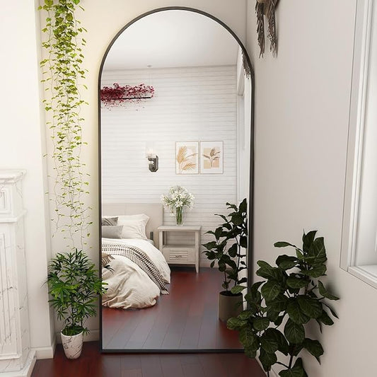 Alpen Arched Full Length Mirror, Floor Mirror with Stand, 71"x26" Mirrors for Home Decor, Full Length Body Floor Mirrors, Wall Mounted Mirror for Bedroom, Black