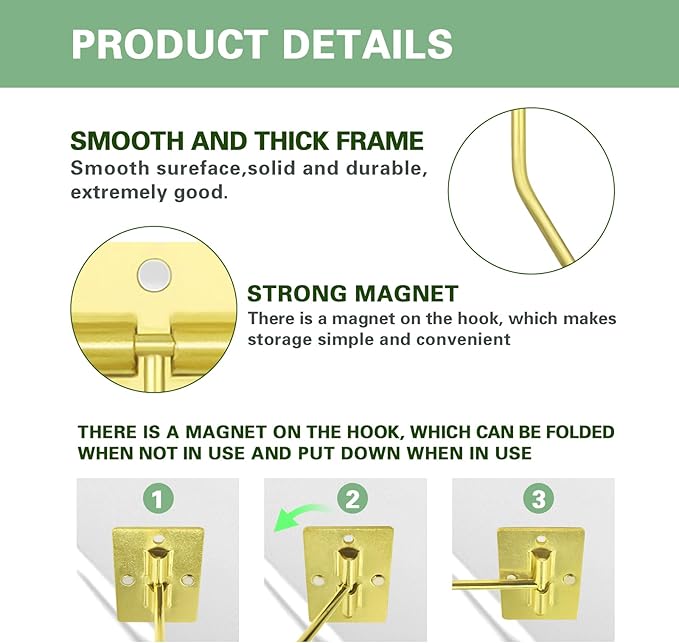 Banana Hanger Hook – Space Saving Banana Holder Hanger to Keep Bananas Fresh, Self Adhesive and Screw Banana Hook 1Pack Gold