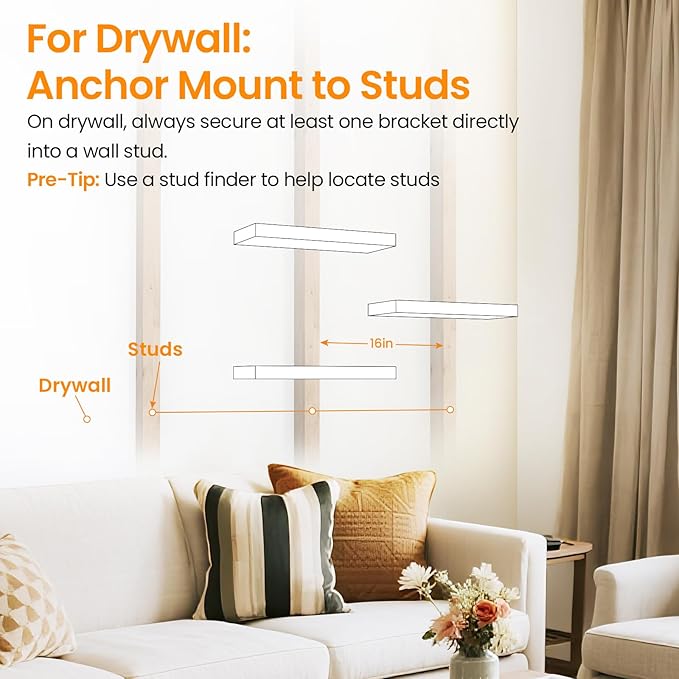BAYKA Floating Shelves for Wall, Wall Mounted Rustic Wood Shelves for Bathroom, Bedroom, Living Room, Kitchen,Small Hanging Shelf for Books/Storage/Room Decor (Light Oak-Toned, Set of 3, 15.7in)