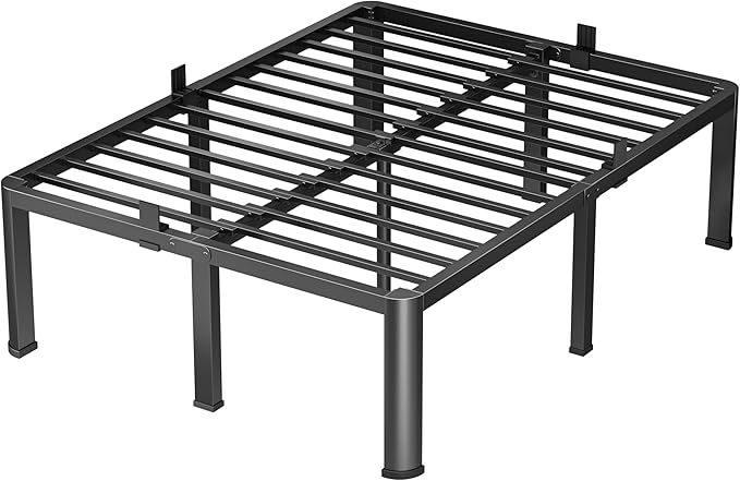 20 Inch King Heavy Duty 3500 lbs Bed Frame with Round-Corner Legs & Anti-Squeak Design – Quick Assembly Metal Platform, No Box Spring Needed