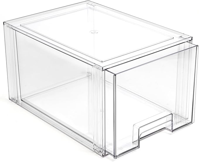BINO | Stackable Storage Drawers, Tall Large - Clear | THE CRATE COLLECTION | Storage Bins With Drawers | Bathroom Organizers | Under Sink Organizer | Vanity Cabinet Home Organization