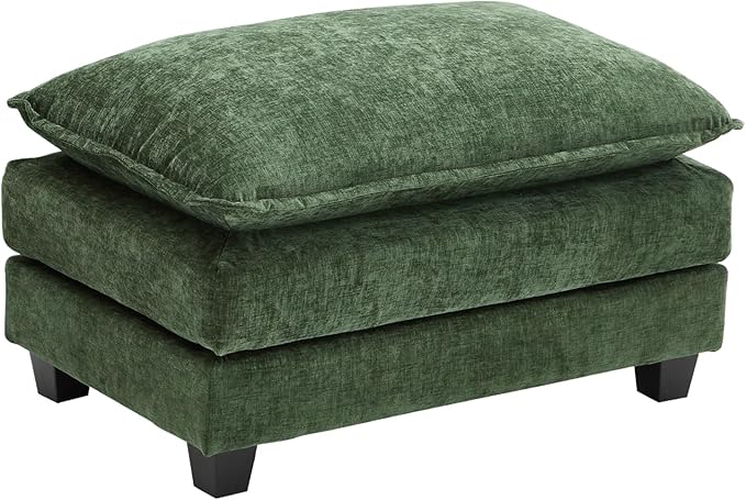 Ihanherry Ottoman for Modular Sectional Cloud Couch, Chenille Deep Seat Sofa for Living Room, Bedroom and Apartment, Green