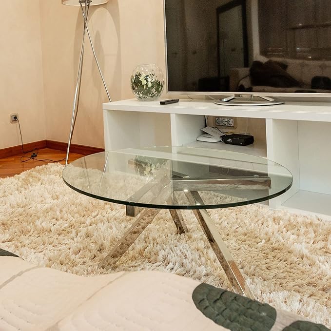 48" Inch Round Glass Table Top 1/4" Thick Flat Polish Edge Tempered by Fab Glass and Mirror