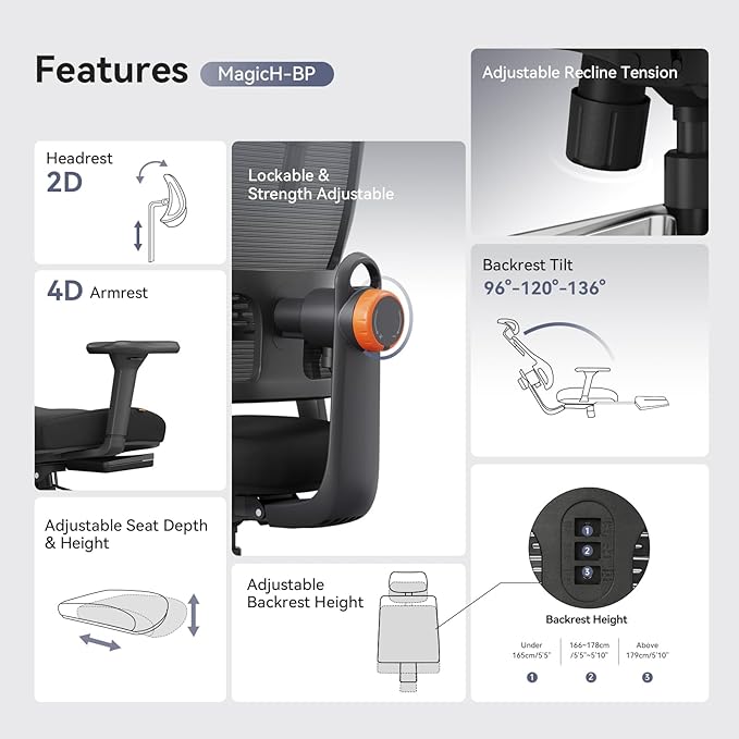 Newtral Ergonomic Office Chair, Ergonomic Mesh High Back Desk Chair, Computer Task Chair, with Footrest, Adaptive Lumbar Support