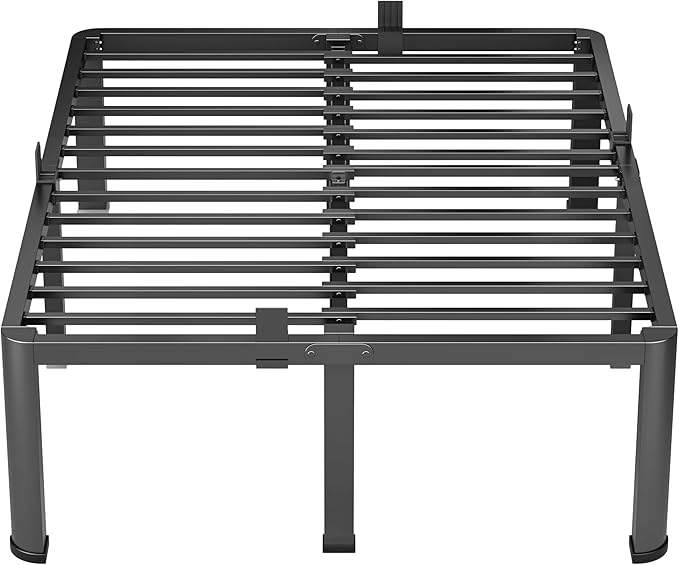 18 Inch Full Heavy Duty 3500 lbs Bed Frame with Round-Corner Legs & Anti-Squeak Design – Quick Assembly Metal Platform, No Box Spring Needed