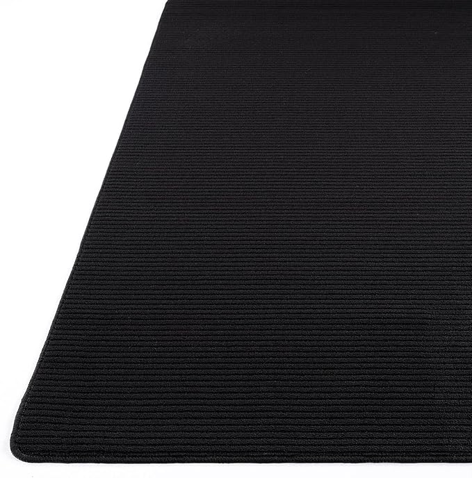 Non Slip Black Solid Rubber Back Thing Runner Rugs for Living Room 2x5 for Kitchen, Rug for Bedroom and Hallway, Stain Resistant Easy Cleaning Non Shedding Carpet Black 2 x 5