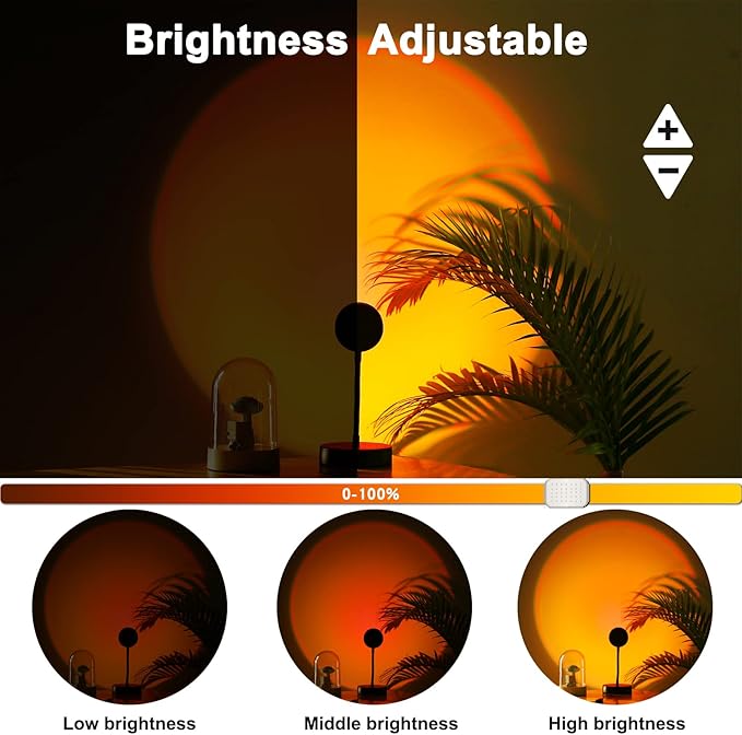Sunset Lamp Projector Led Lights for Bedroom Night Light RGB Lights Sun Sunlight Sunrise Lamp 10w 360° Rotation Mood Lighting Home/Room Decor Christmas Gifts for Women,Desktop Remote