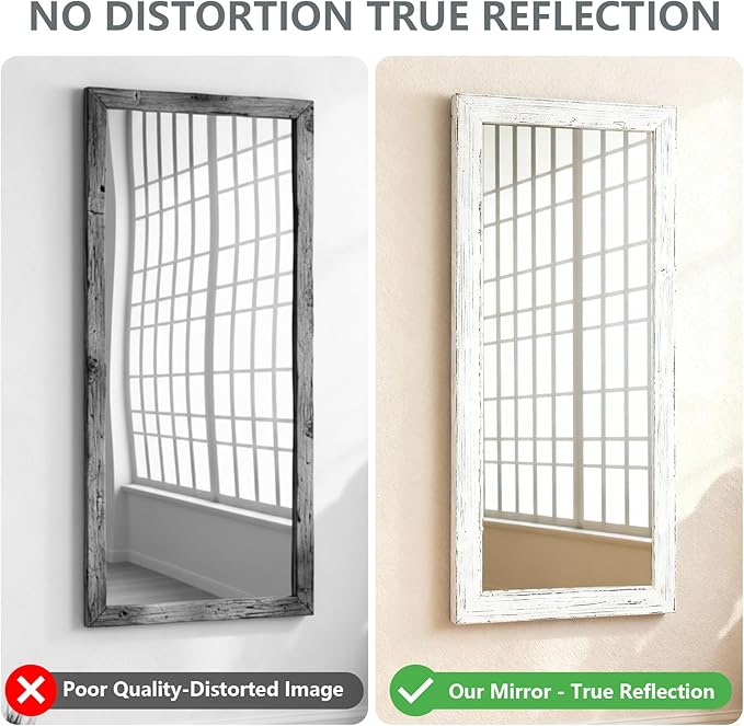 Yumyolk Full Length Mirror Large 72"x32" Floor Standing Mirror for Bedroom Living Room Hanging Wall-Mounted White