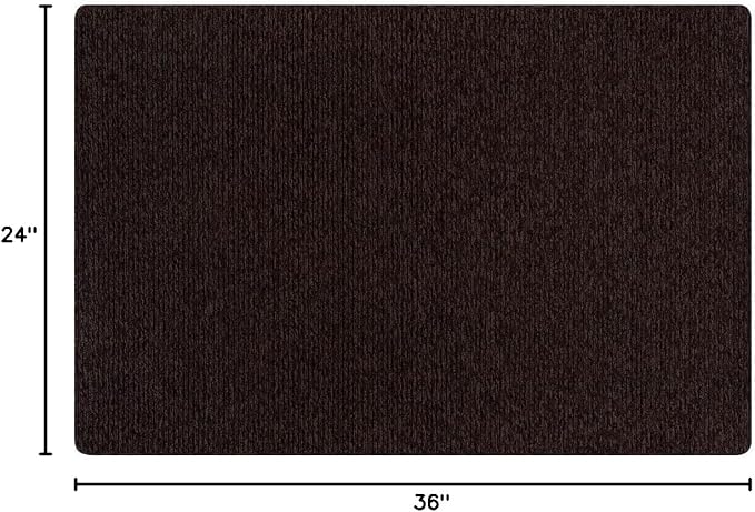 Non Slip Brown Solid Rubber Back Thing Door Mat for Entryway 2x3 for Kitchen, Rug for Bathroom, Stain Resistant Easy Cleaning Non Shedding Carpet Brown 2 x 3