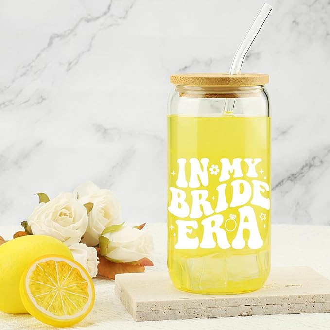 Fiance Engagement Gift, In My Bride Era Glass Cup, Future Wife Present, Wedding Gifts For Bride, Trendy Coffee Cup, Christmas for New Wife, Valentine's Day, Bridal Shower Gift, Newlywed Present